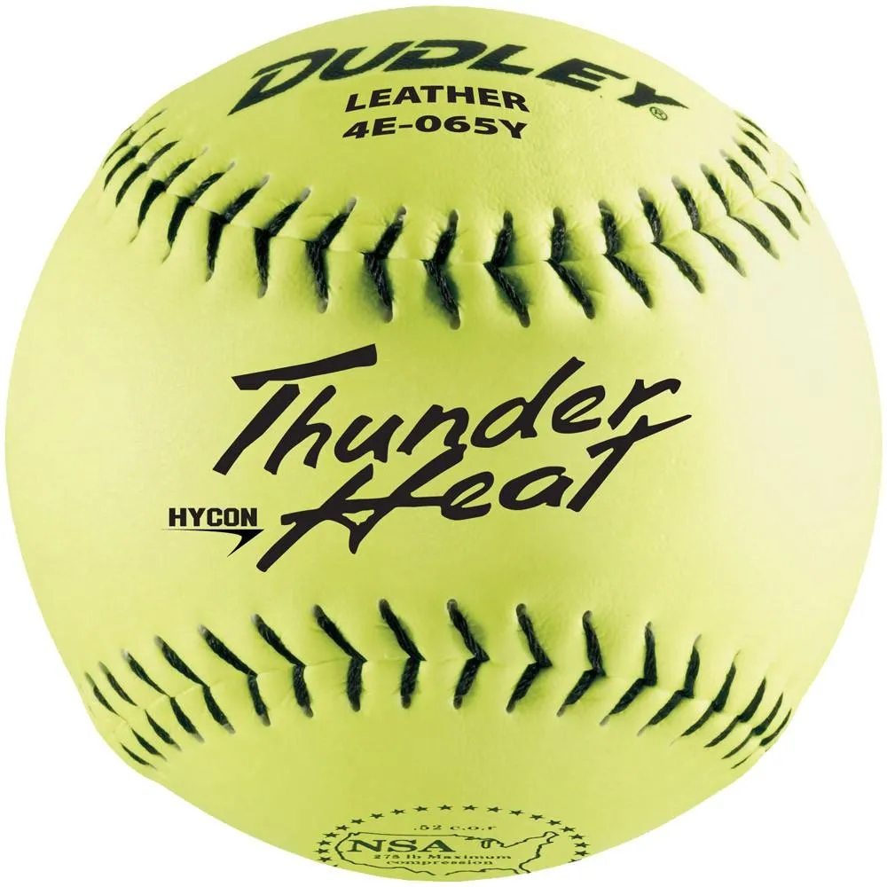 Dudley Thunder Heat Leather Hycon NSA 52-275 Softball - One Dozen: 4E065Y