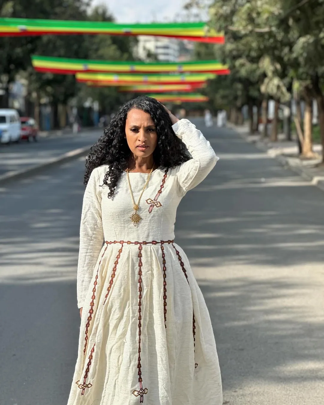 Earthy Elegance Habesha Dress Brown Fetil Habesha Kemis