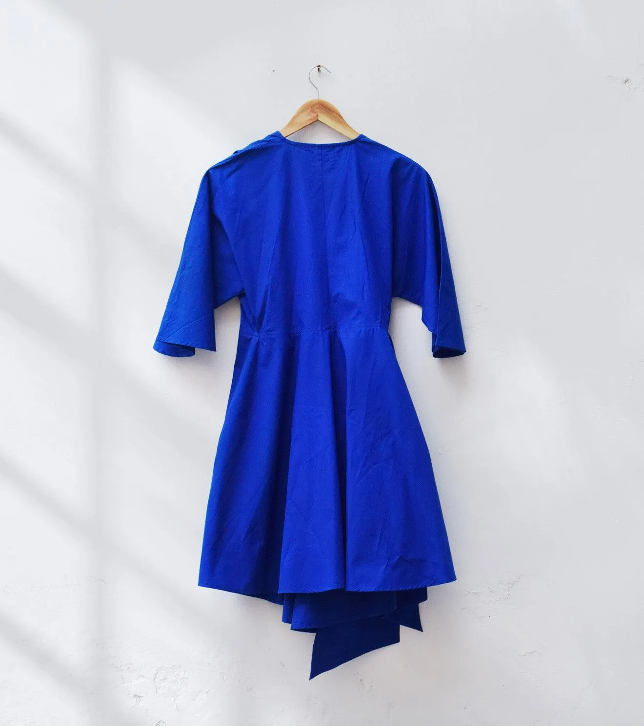 Electric blue wrap dress