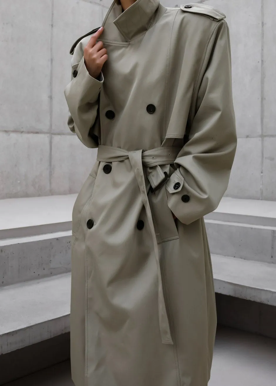 Eugene Trench Coat - Pale Khaki