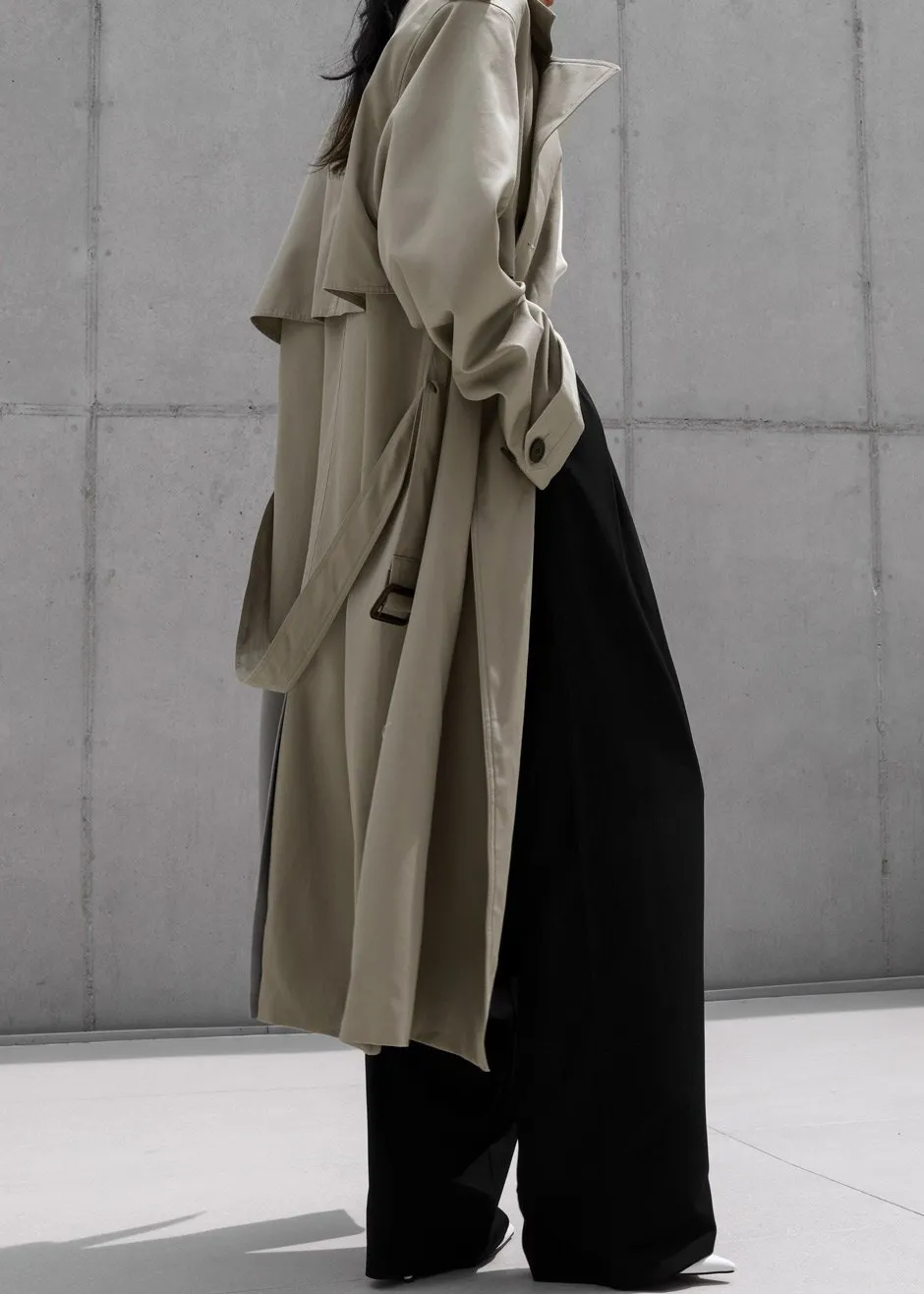 Eugene Trench Coat - Pale Khaki