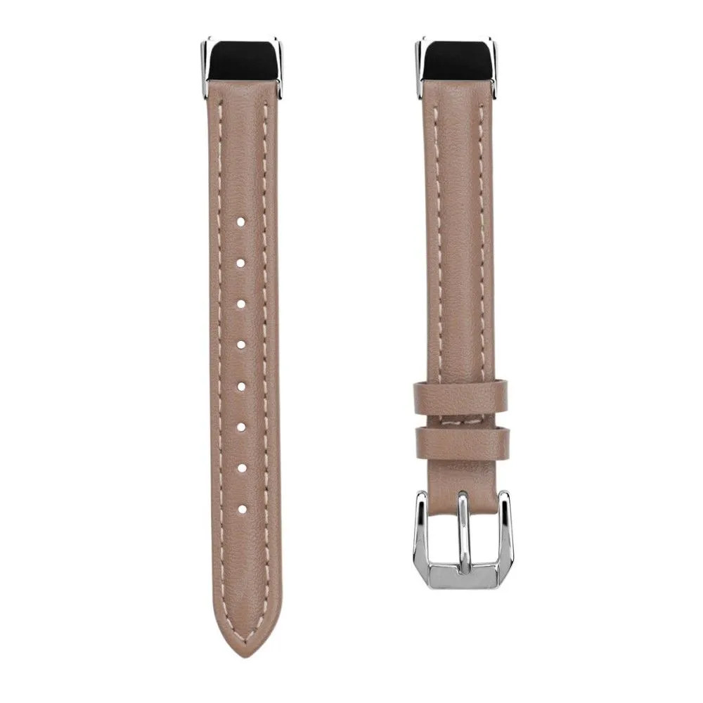 Fitbit Luxe genuine leather watch strap - Coffee / Size: S