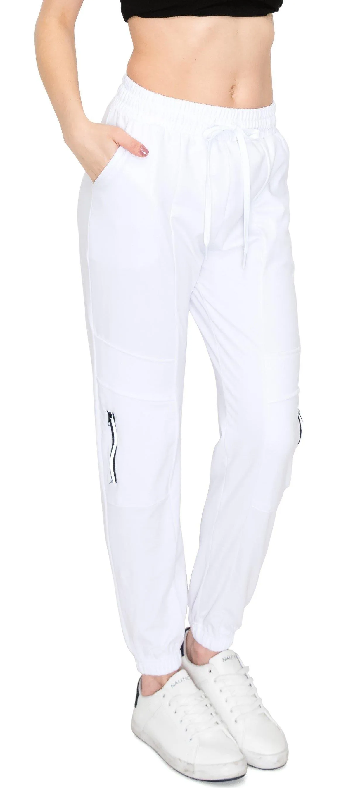 Fleece Jogger Track Pants - Soft Winter Stretch Zipper Sweatpants