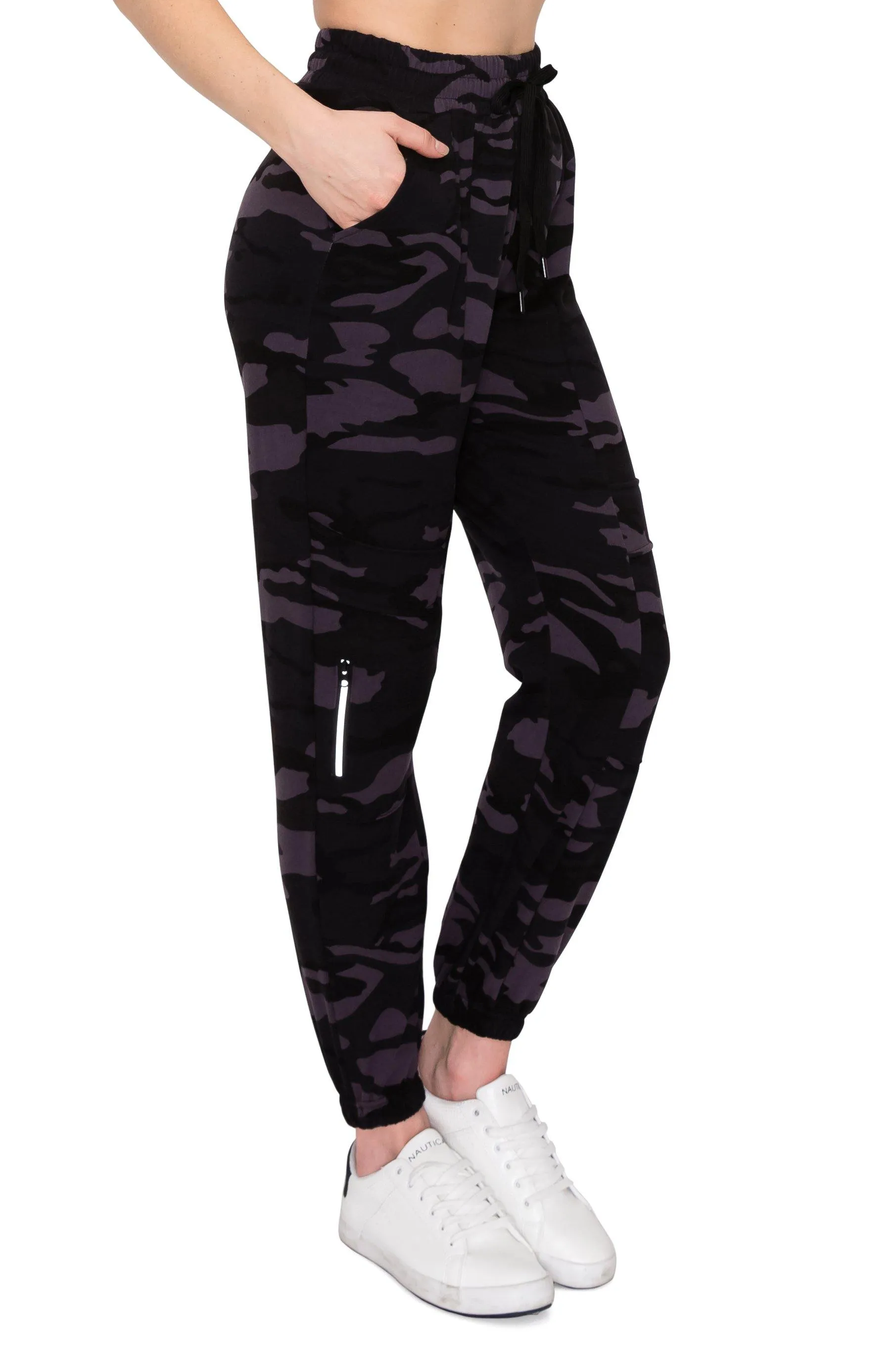 Fleece Jogger Track Pants - Soft Winter Stretch Zipper Sweatpants