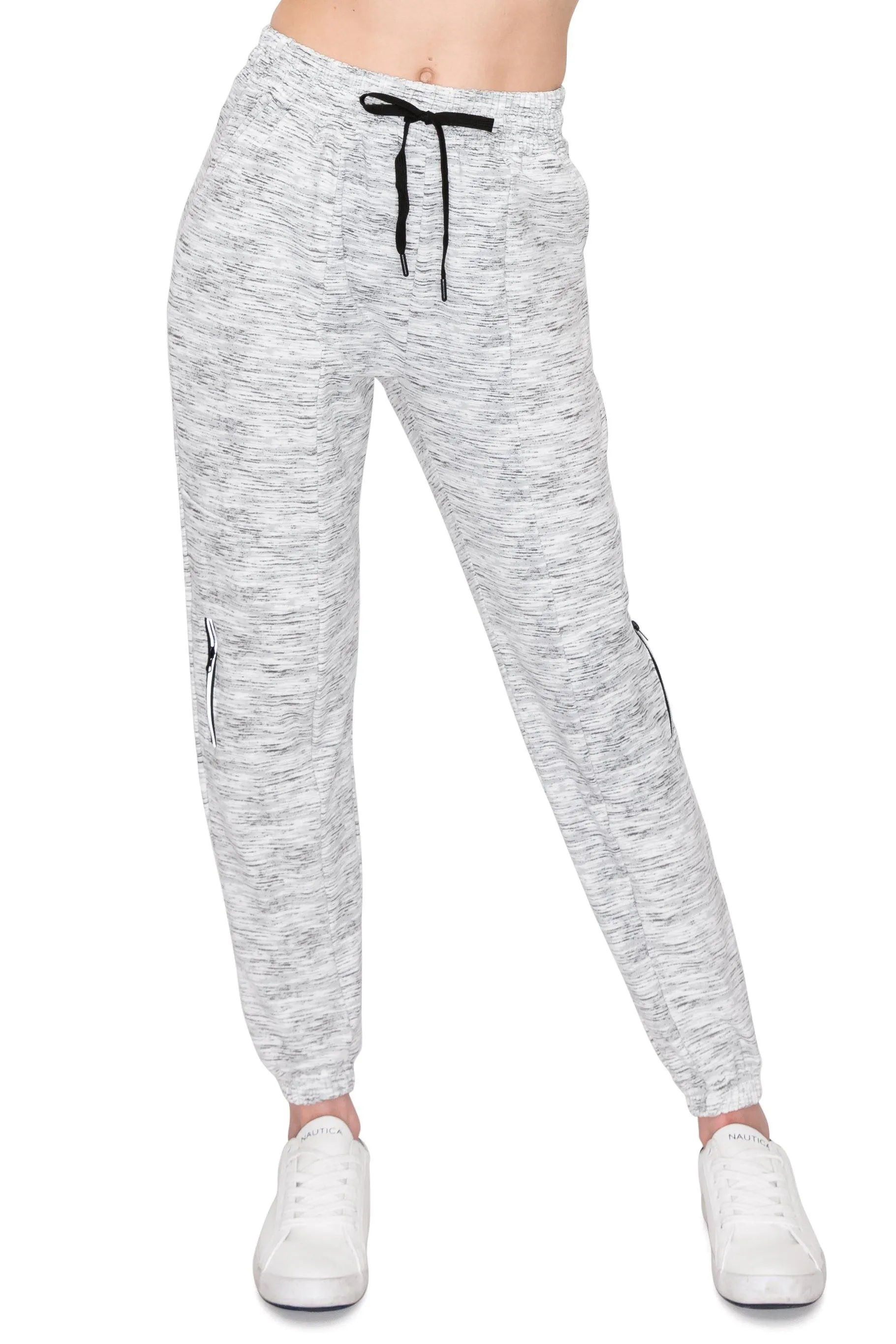 Fleece Jogger Track Pants - Soft Winter Stretch Zipper Sweatpants