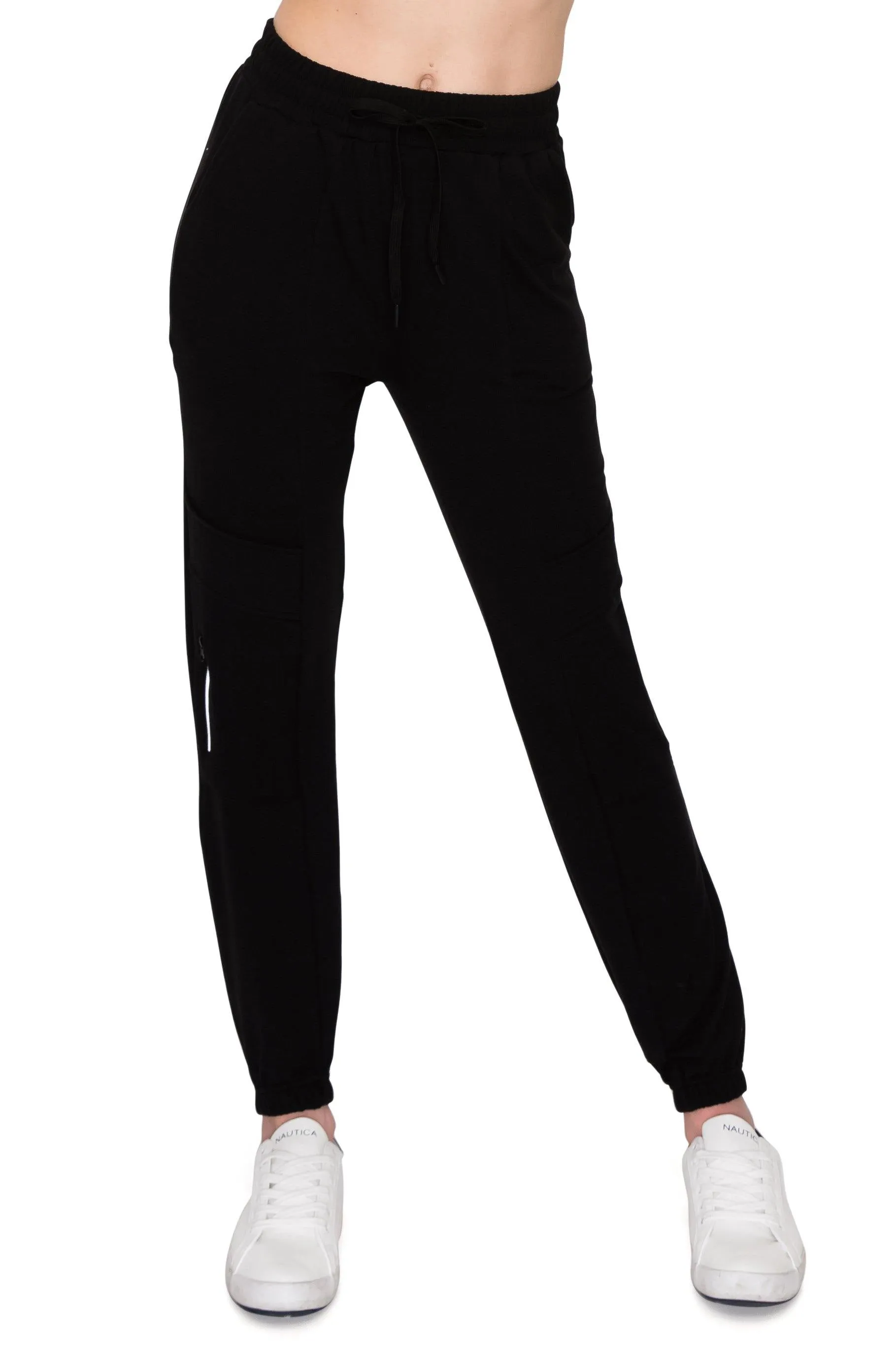 Fleece Jogger Track Pants - Soft Winter Stretch Zipper Sweatpants