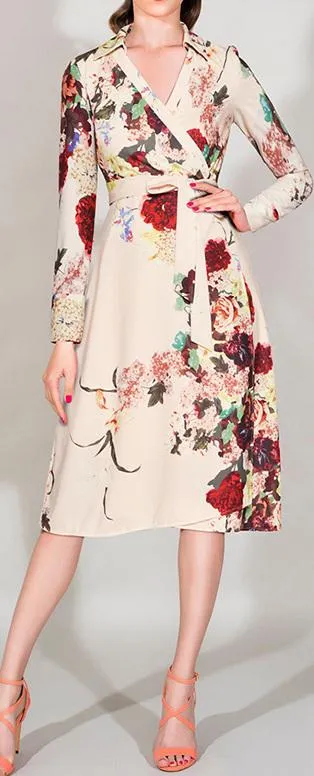 Floral Print Wrap Dress