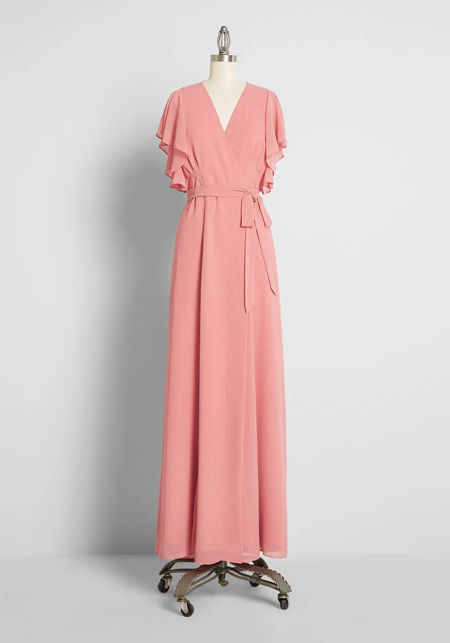 Fluttering of My Heart Maxi Wrap Dress