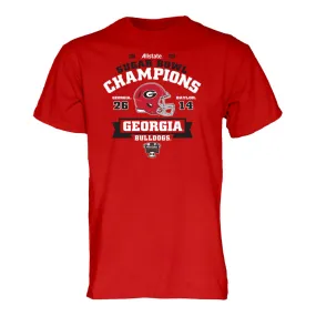 Georgia Bulldogs 2020 CFP Sugar Bowl Champions Red Game Score T-Shirt