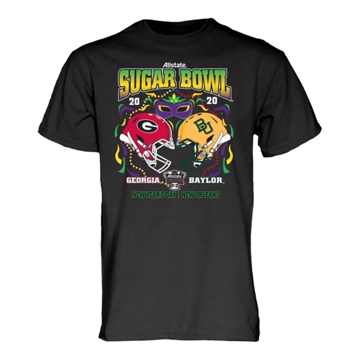 Georgia Bulldogs Baylor Bears 2020 CFP Sugar Bowl "Slushy" Black T-Shirt