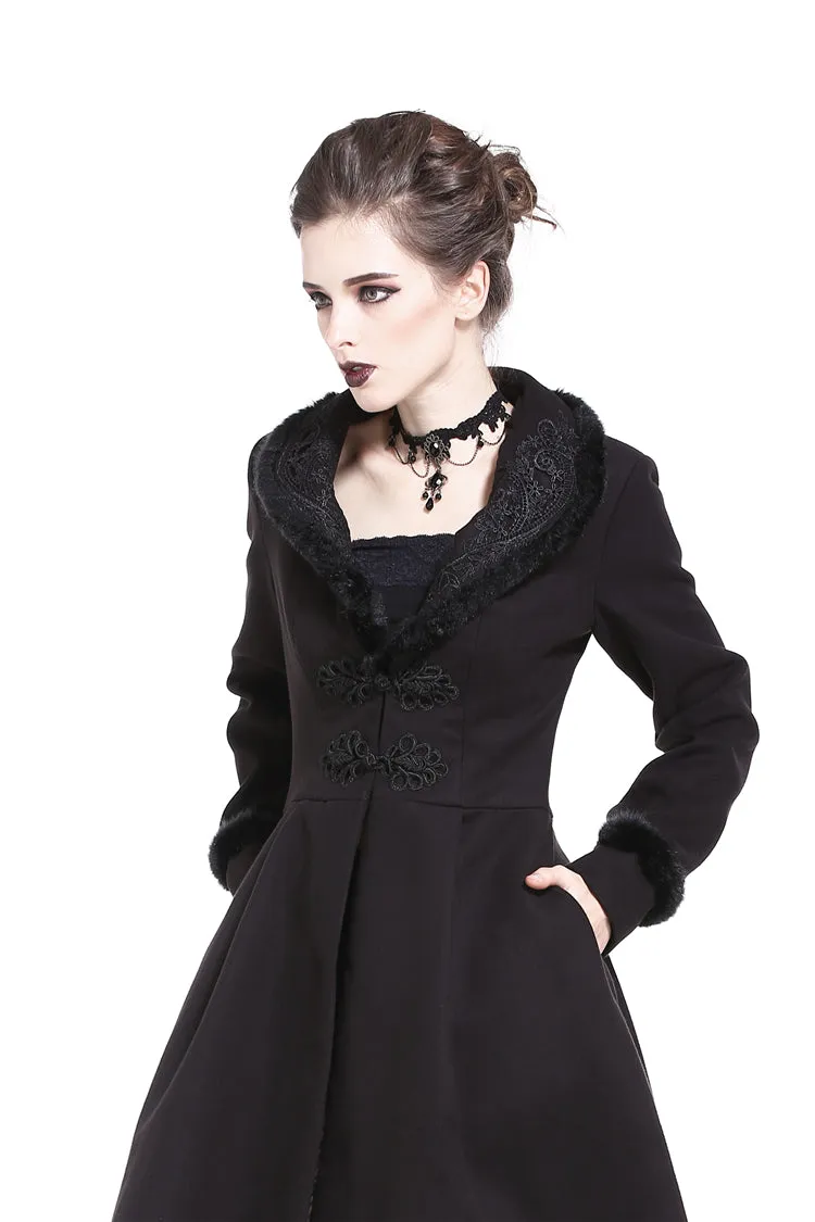 Gothic lady flower collar long coat JW167