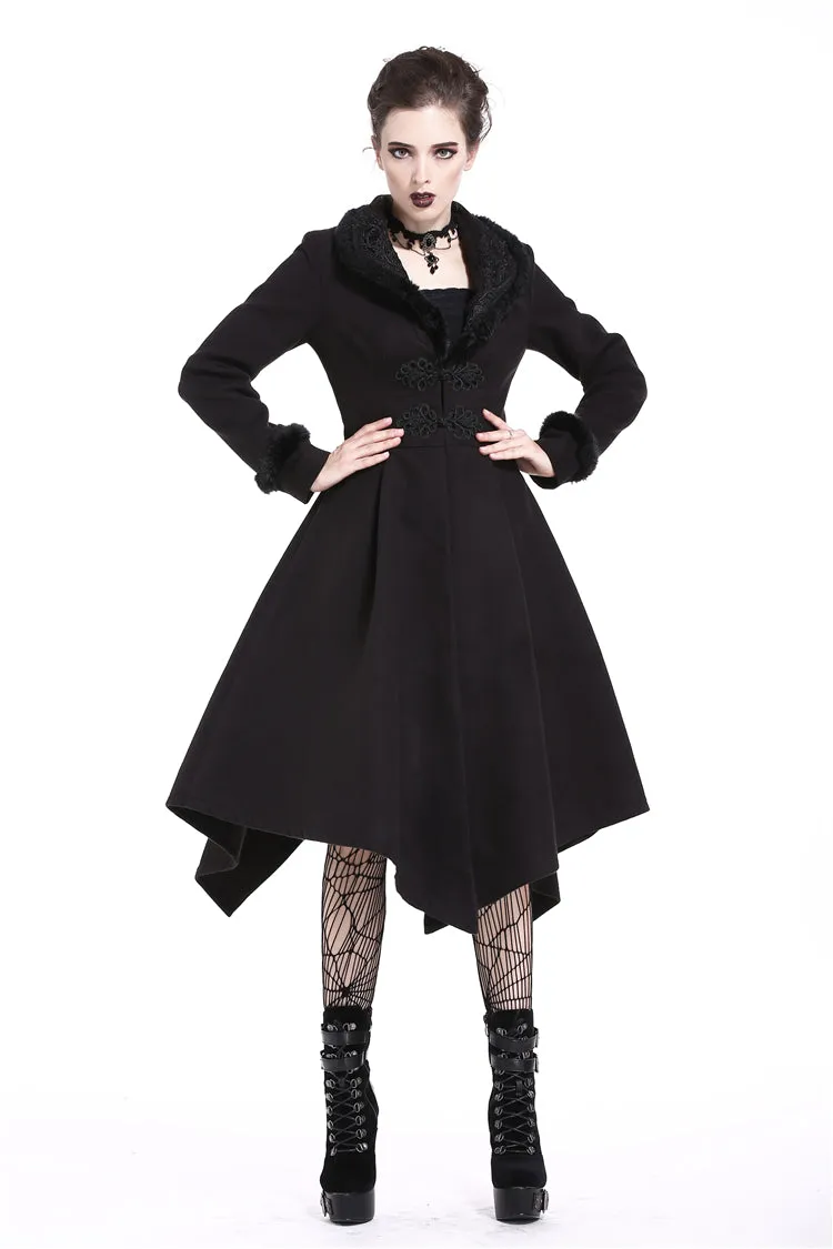 Gothic lady flower collar long coat JW167