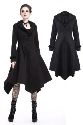 Gothic lady flower collar long coat JW167