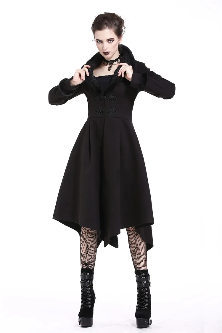 Gothic lady flower collar long coat JW167