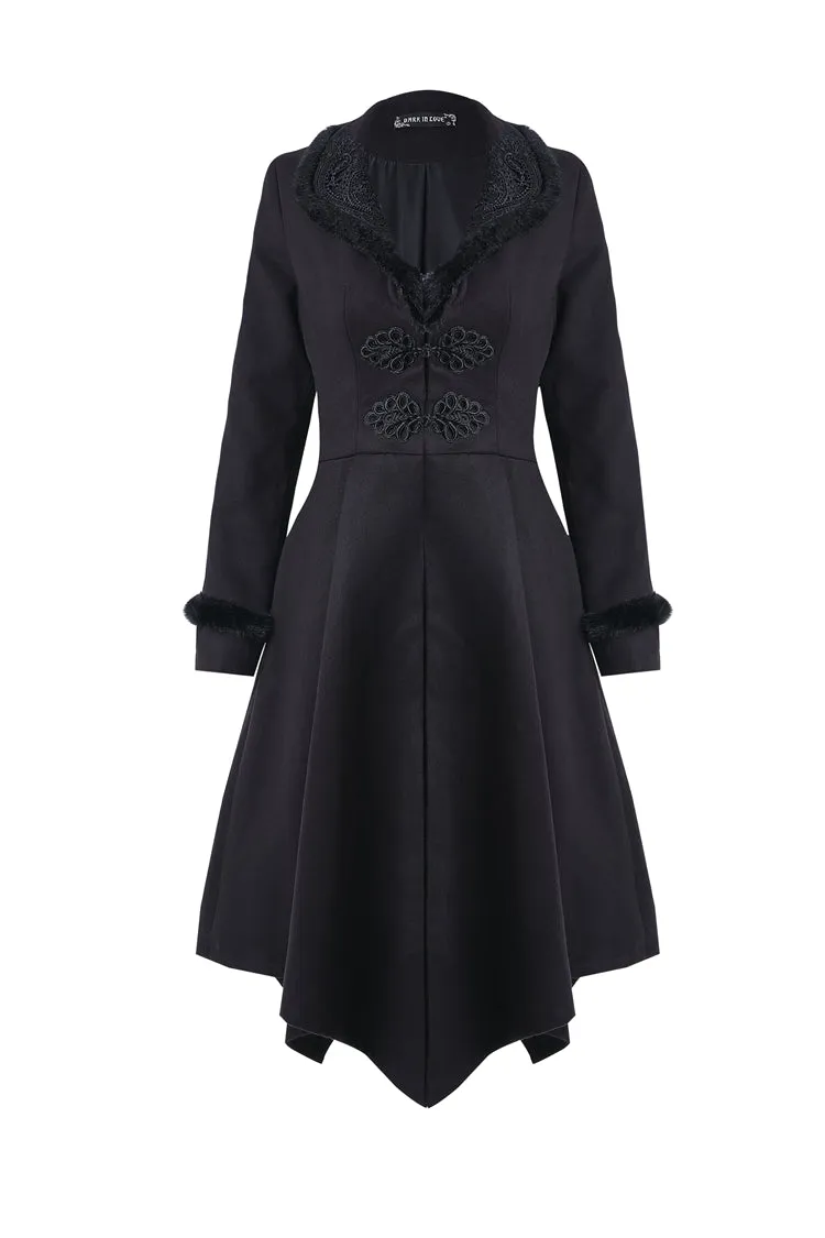 Gothic lady flower collar long coat JW167