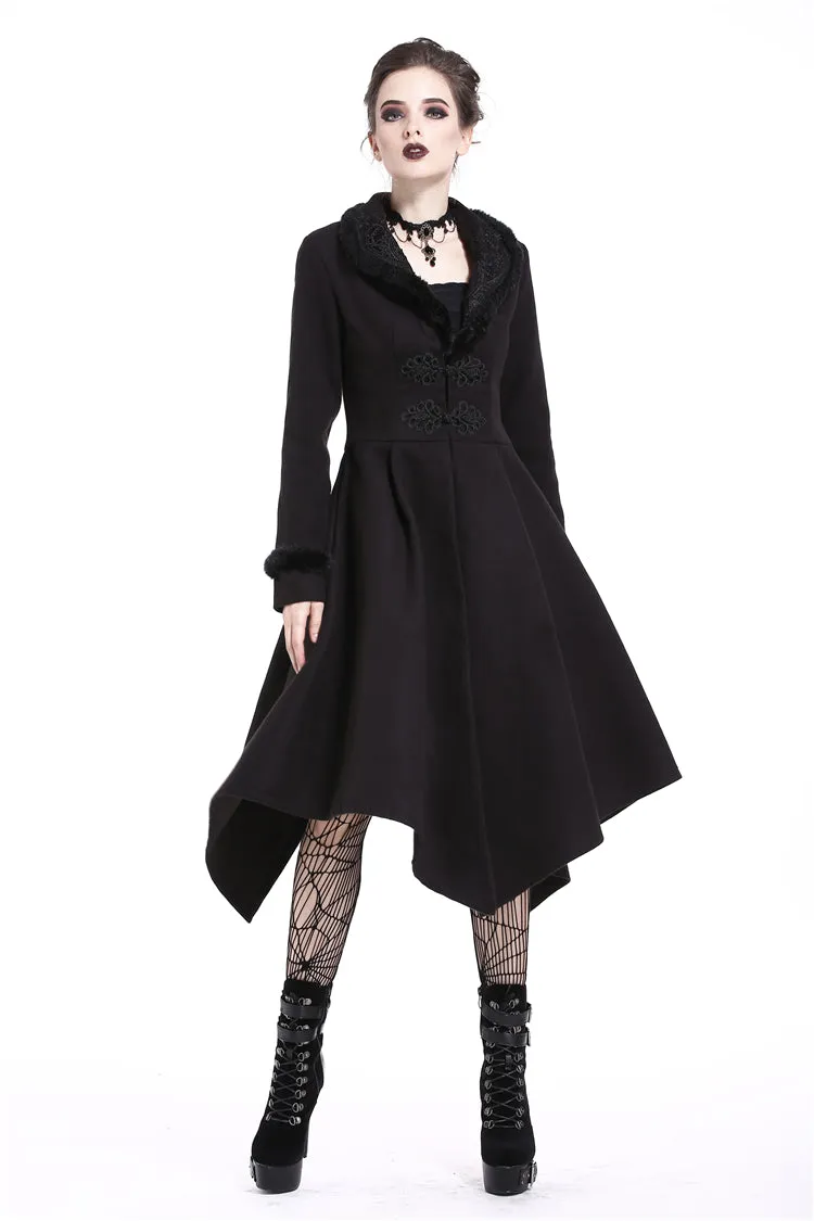 Gothic lady flower collar long coat JW167