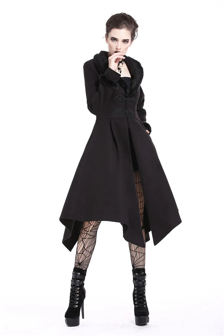 Gothic lady flower collar long coat JW167