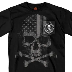 Hot Leathers GMP1388 Men’s ‘Patriotic Skull Pocket’ Black T-Shirt