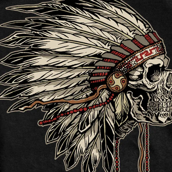 Hot Leathers GMS1341 Men’s ‘Earth Tones Headdress’ Black T-Shirt