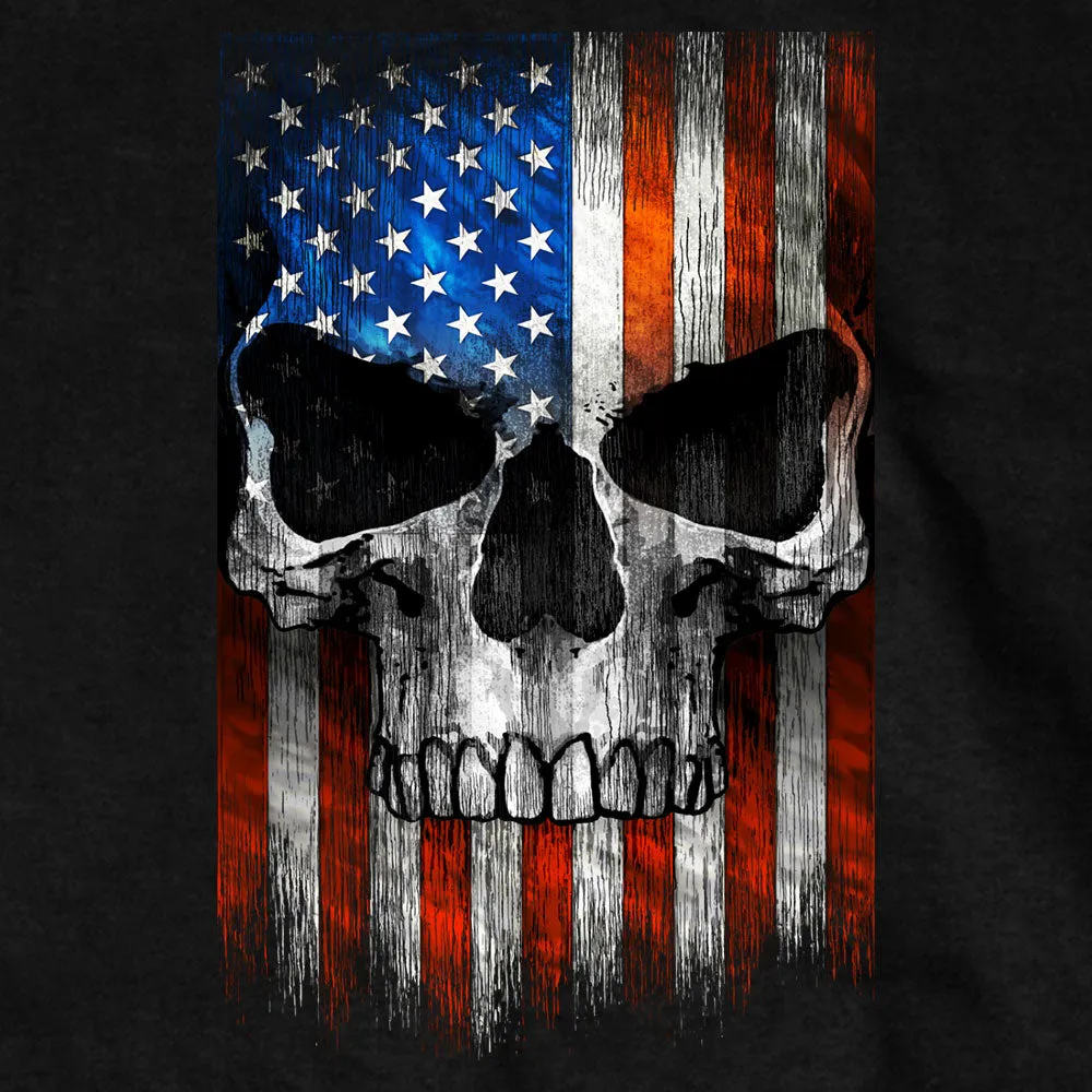 Hot Leathers GMT3483 Men’s Shooter Skull Patriotic Sleeveless Black Shirt