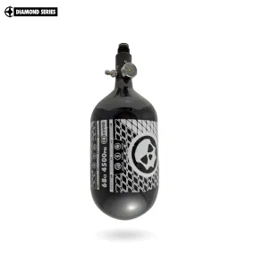 Infamous Air "Diamond Series" 68ci/4500psi Tank w/ Standard Regulator - Air Pattern - Black/White