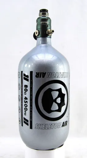 Infamous Skeleton Air "Hyperlight" 80ci/4500psi Tank w/ Grey Haymaker 500 Reg - Silver/Black