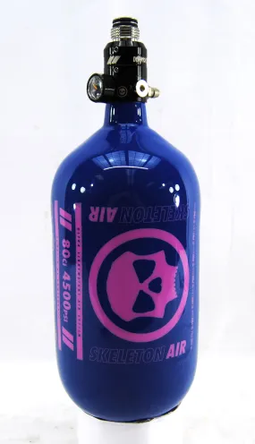 Infamous Skeleton Air "Hyperlight" 80ci/4500psi Tank w/ Haymaker 500 Reg - Bubblegum (Blue/Pink)