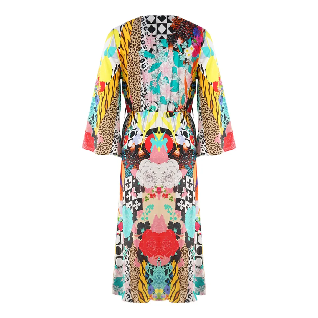 Inoa Monrovian 12001 Multicoloured Bell Sleeve Dress