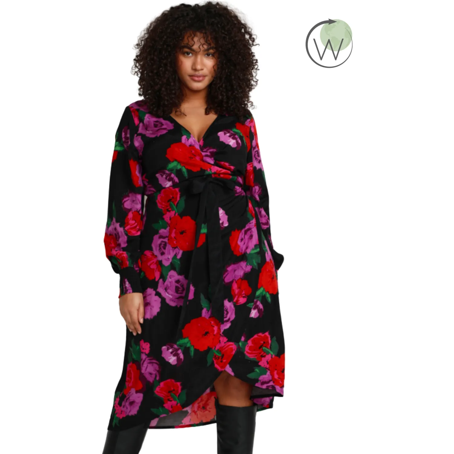 Kaffe Rosalia Wrap Dress in Floral Print