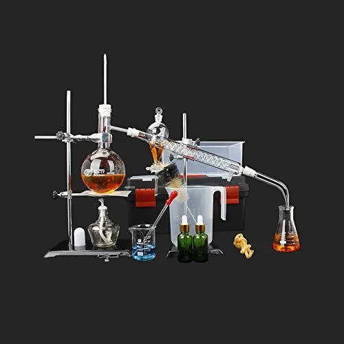 Lab Glassware Kit Chemistry Glassware Home Distillation Apparatus Distiller.