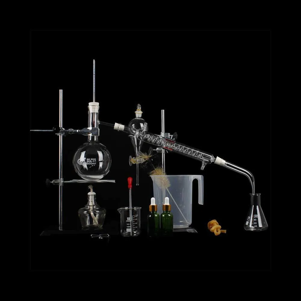 Lab Glassware Kit Chemistry Glassware Home Distillation Apparatus Distiller.