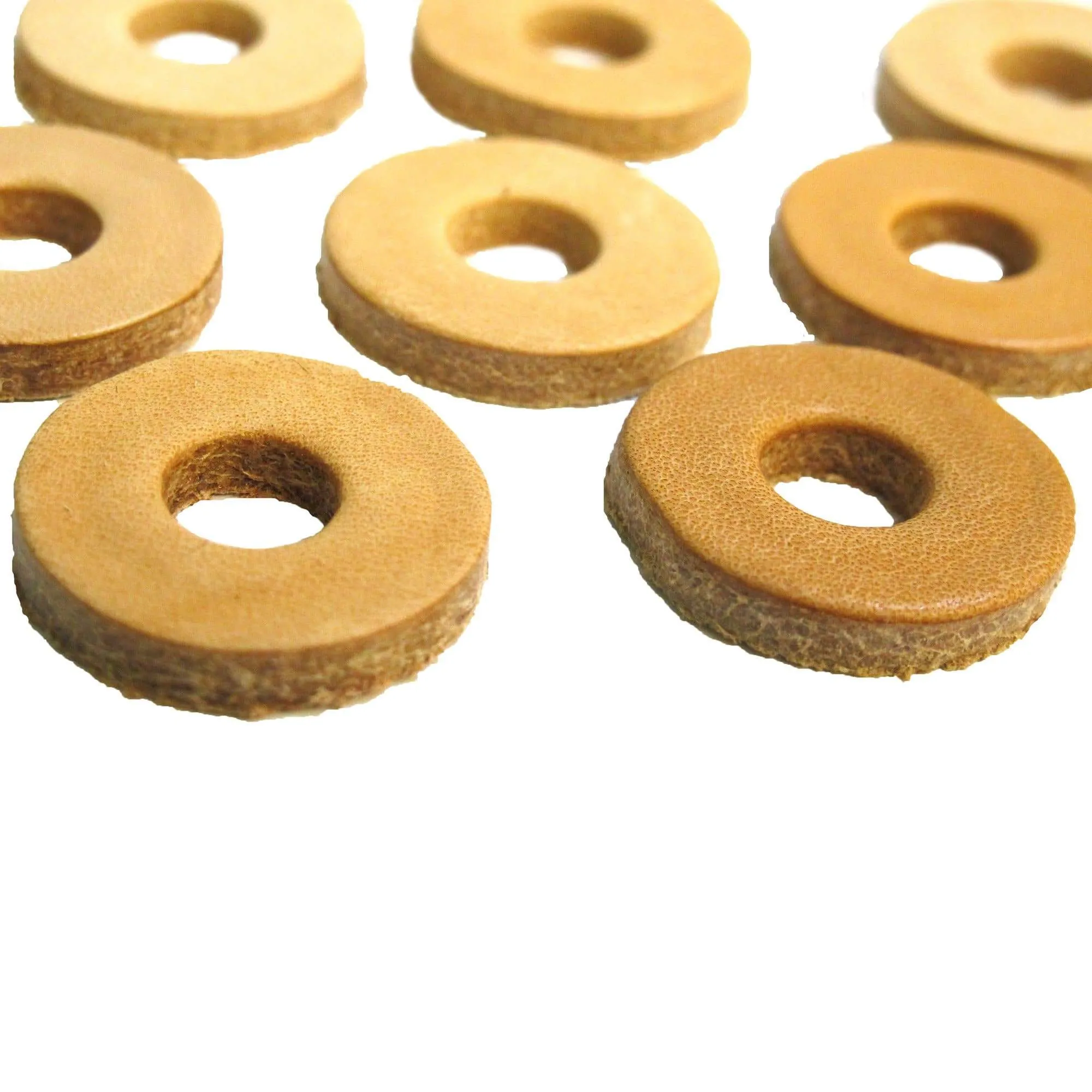 Leather Washers 10 pack - 3/8 inch Hole - 1 inch diameter x 1/8 inch thick