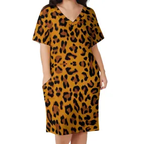 Leopard Print Loose pocket dress