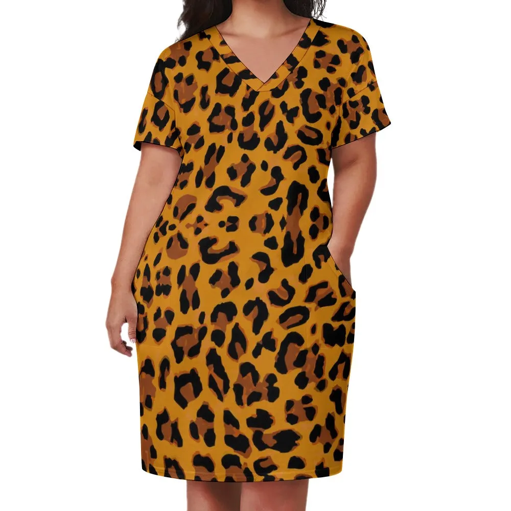 Leopard Print Loose pocket dress