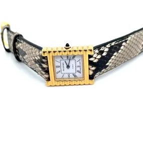 Limited Edition Glenn Bradford Grooved Tank Watch Python Strap