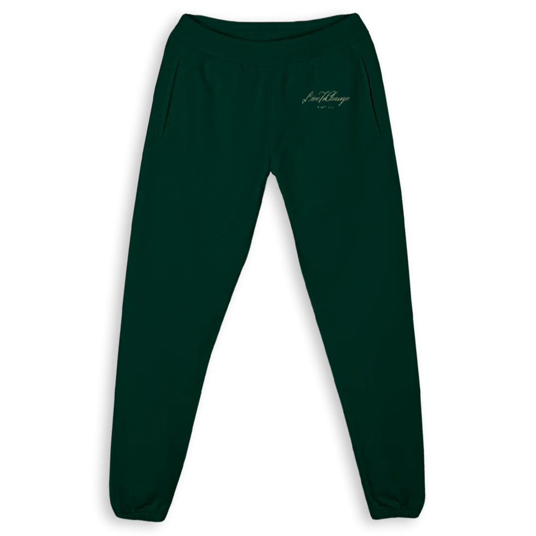 LIVETOCHANGE Wild Green Sweatpants.