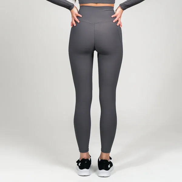 Lucia Ribbed VBelt - Gray Leggings