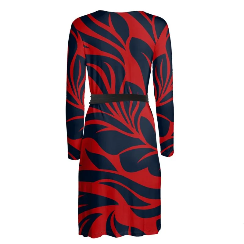 Lush Leaf Wrap Dress