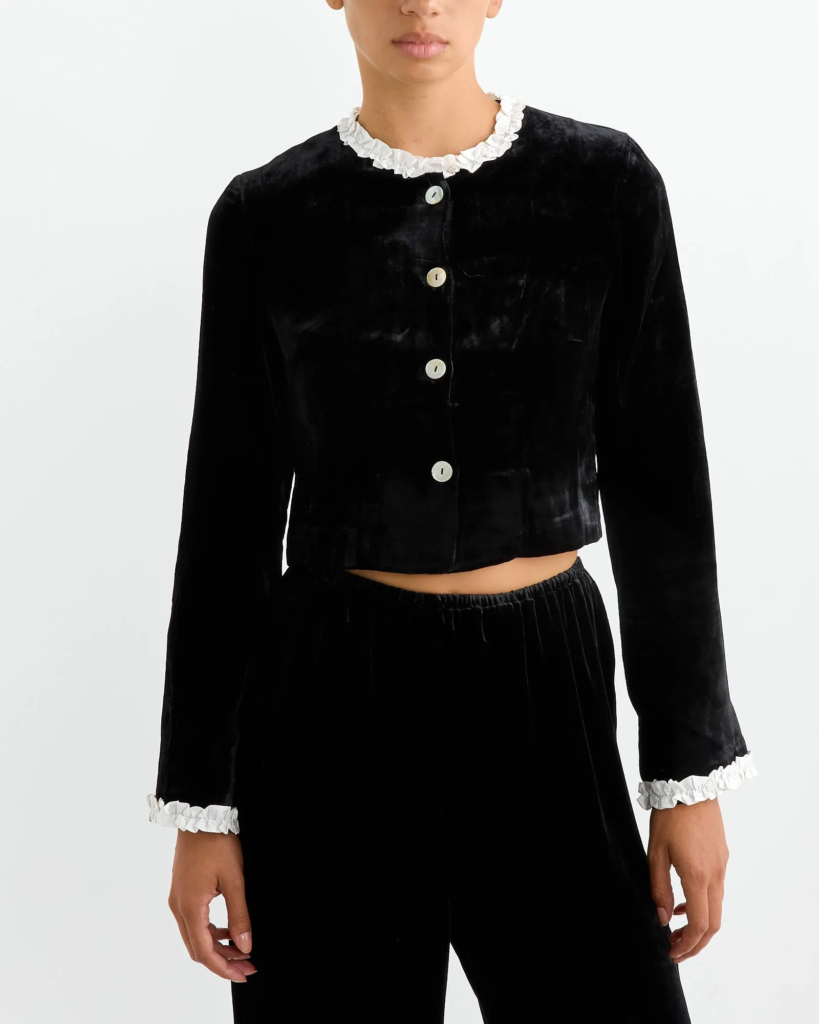 Madeleine Jacket in Black/Ivory