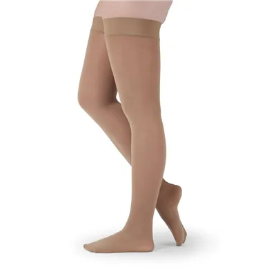 Medi Assure 15-20mmHg Closed Toe Thigh Length W/Beaded Silicone Top Band