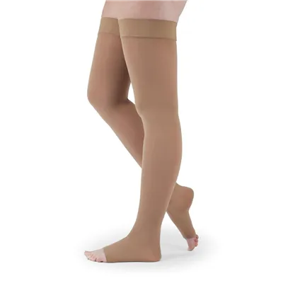 Medi Assure 30-4mmHg Open Toe Thigh Length W/Beaded Silicone Top Band - Petite