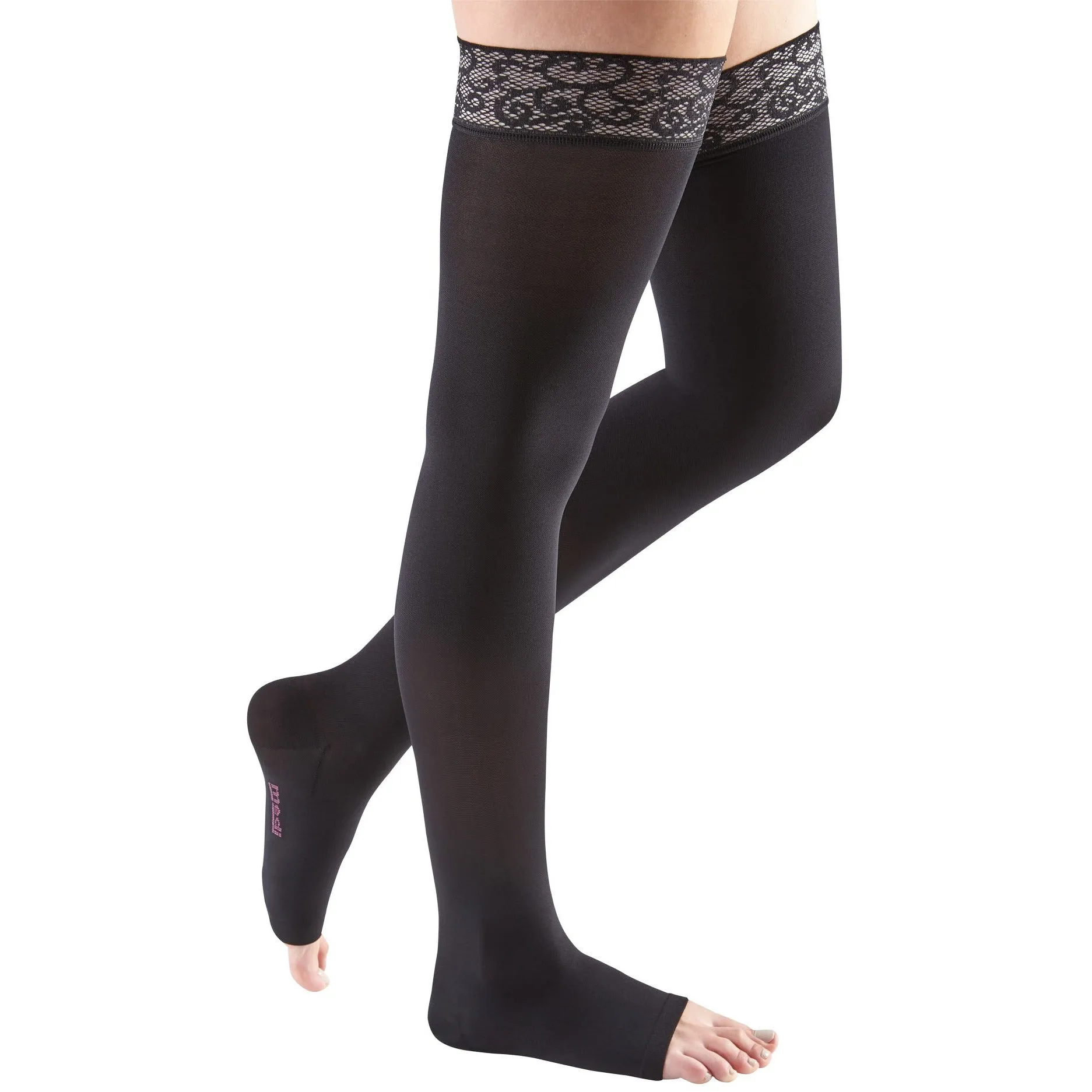 Mediven Comfort Thigh High, Open Toe, Lace Band