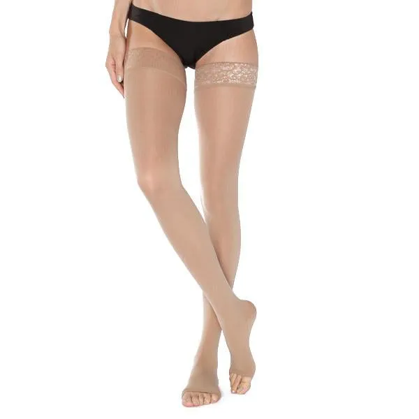 Mediven Comfort Thigh High, Open Toe, Lace Band