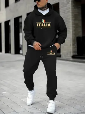 Men's Italy Print Hoodie Set