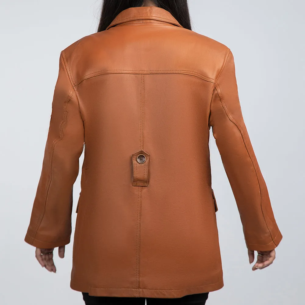 Michelle Brown Leather Blazer