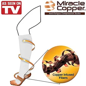 Miracle Copper Compression Socks - Large/Extra Large in White