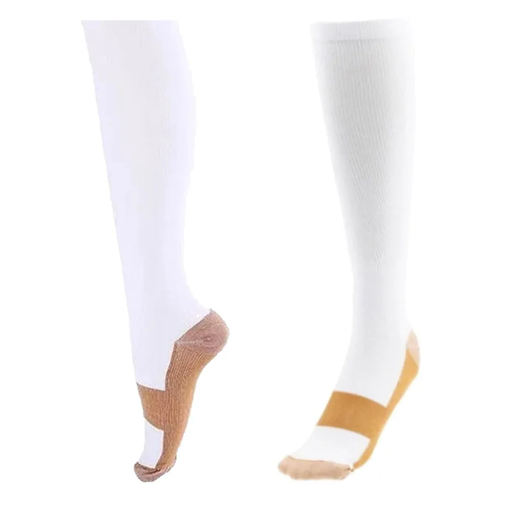 Miracle Copper Compression Socks - Large/Extra Large in White