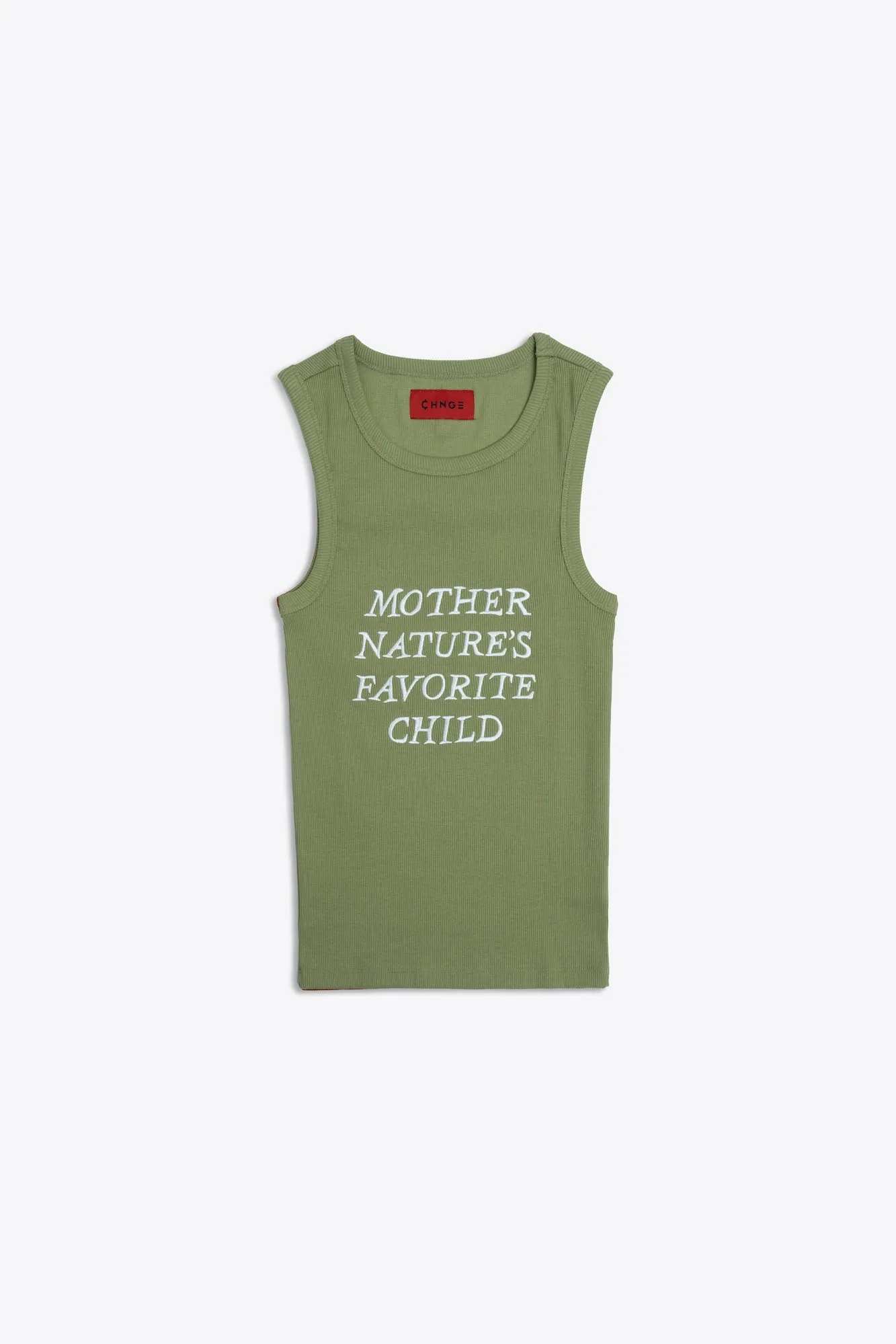 Mother Nature's Favorite Child Rib Racer Tank (Moss)