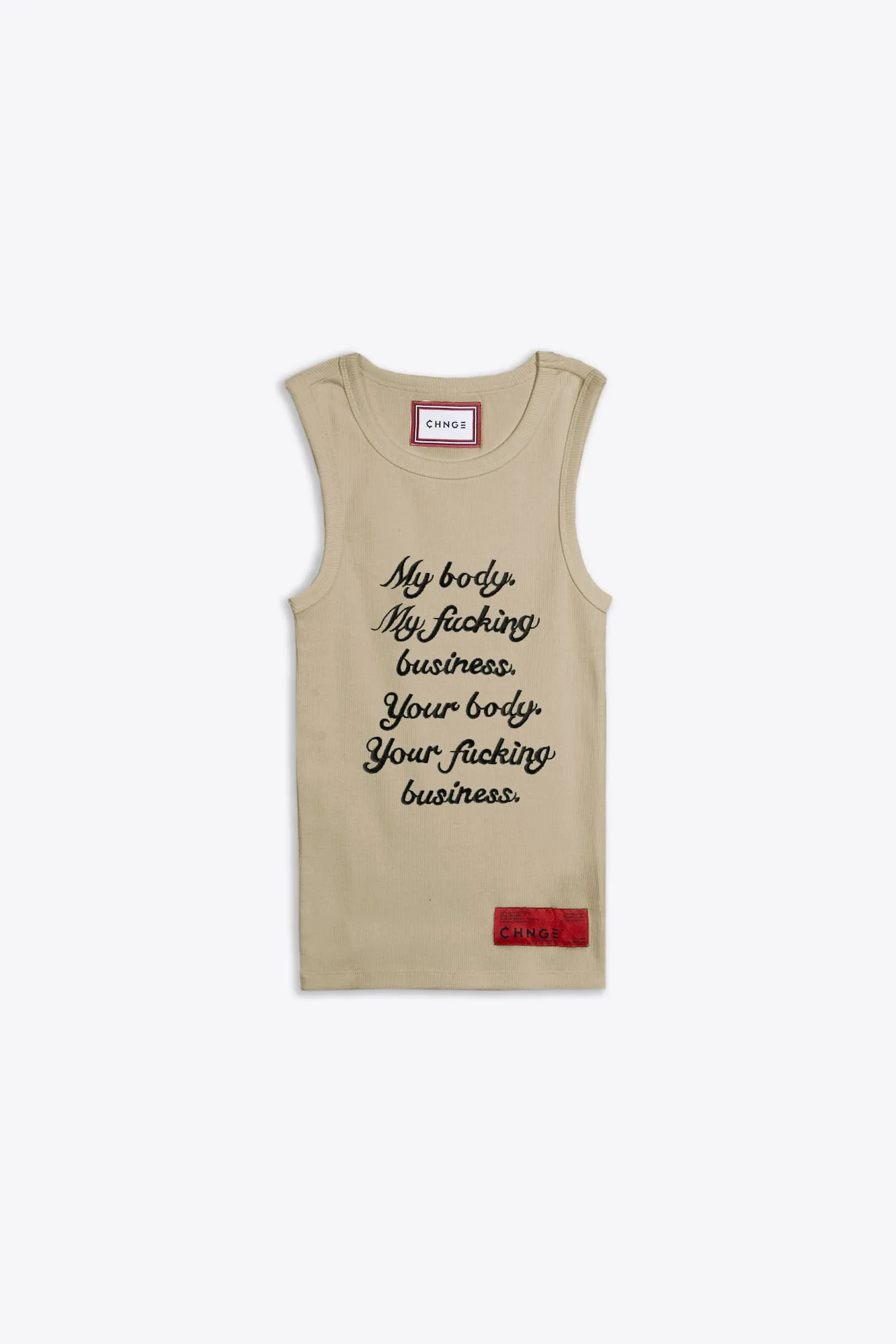 My Body Heavyweight Stretch Rib Racer Tank (Sand)