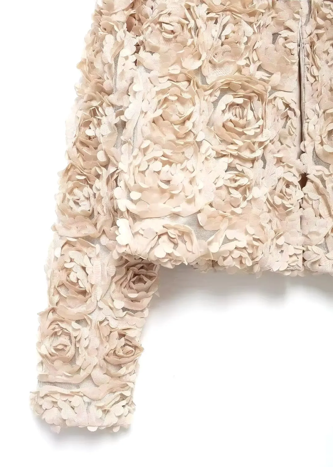 Naira Petal Pattern Cropped Jacket